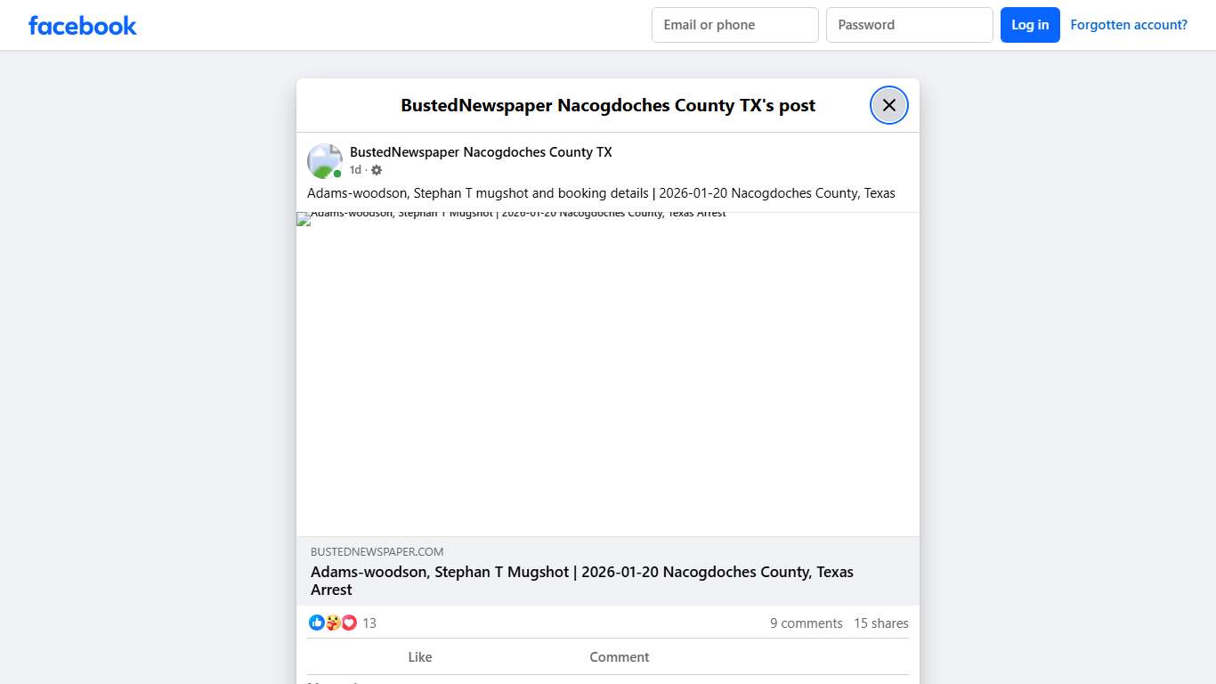 Adams-woodson,... - BustedNewspaper Nacogdoches County TX Facebook